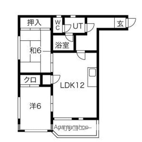 プリンセス高屋(2LDK/1階)の間取り写真