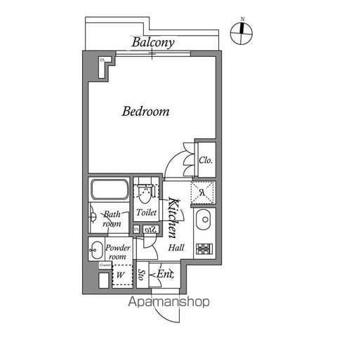 レジデンス清澄白河スクエア(1K/4階)の間取り写真