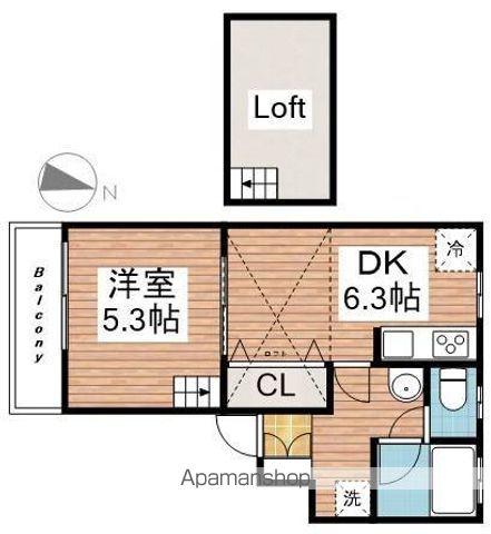 KAYコーポカシマA棟(1DK/1階)の間取り写真