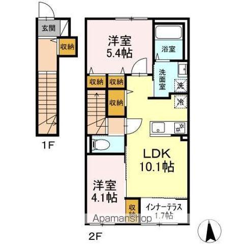 リベルテ(2LDK/2階)の間取り写真
