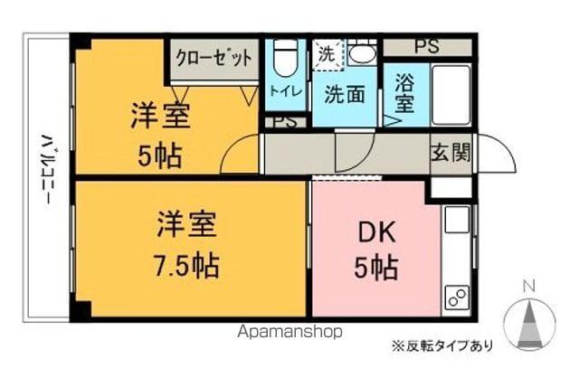 スカイビュー杉下(2DK/3階)の間取り写真