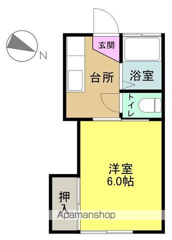 諏訪下ハイツ(1K/1階)の間取り写真