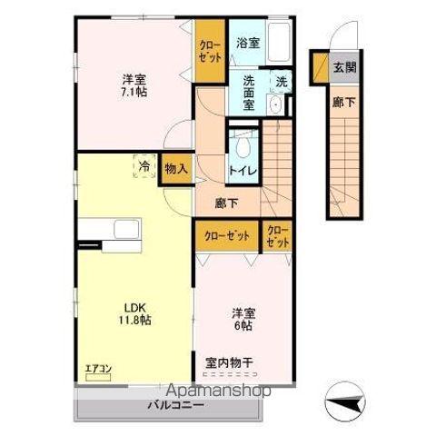 ノールメゾンIII(2LDK/2階)の間取り写真