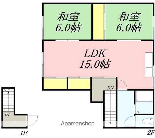 川田アパート(2LDK/2階)の間取り写真