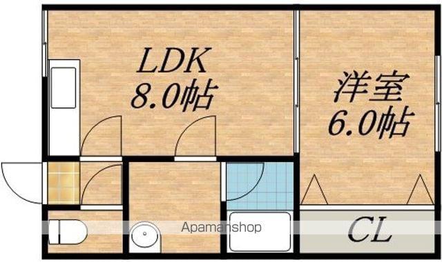 パールマンション(1DK/2階)の間取り写真
