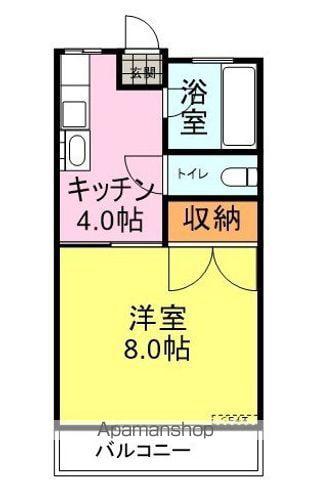 パルメゾンⅠ(1K/2階)の間取り写真
