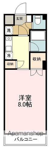 ウェルコート小松島(ワンルーム/1階)の間取り写真