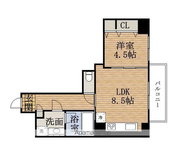 ポローニアTACHIBANADORI(1LDK/9階)の間取り写真