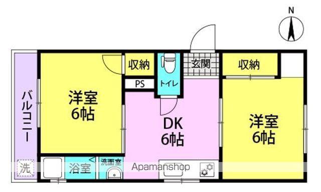 緑光パールハイツ(2DK/2階)の間取り写真