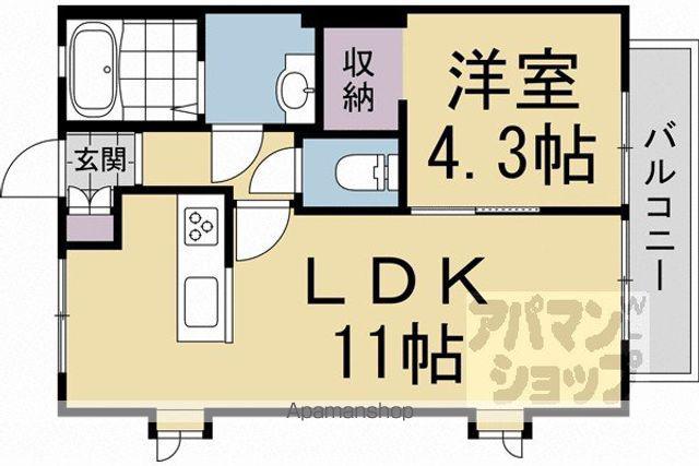 関ハイツC棟(1LDK/1階)の間取り写真