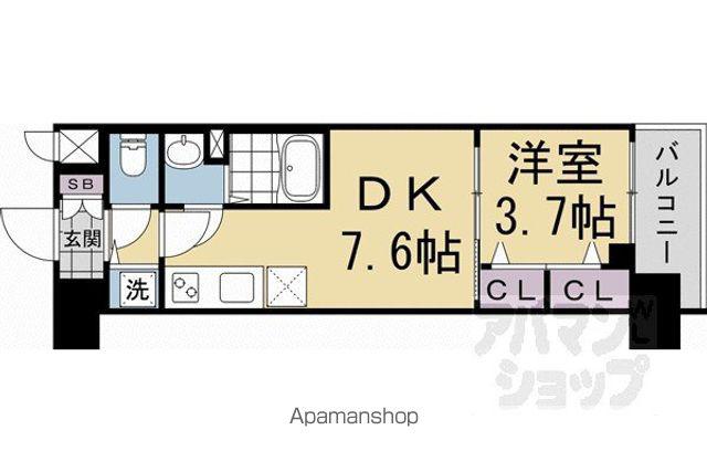 ベラジオレガシー葛野大路八条(1DK/10階)の間取り写真