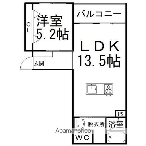 石北本線 北見駅 バス乗車時間:10分 とん田東通バス停で下車 徒歩1分 3階建 築3年(1LDK/3階)の間取り写真