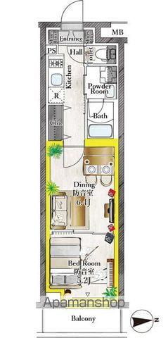 プラネソシエプラス桜台(1DK/3階)の間取り写真