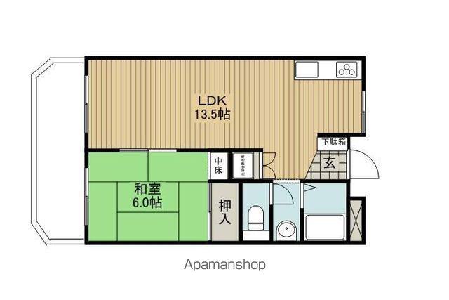 コンドミニアムハイランド(1LDK/1階)の間取り写真