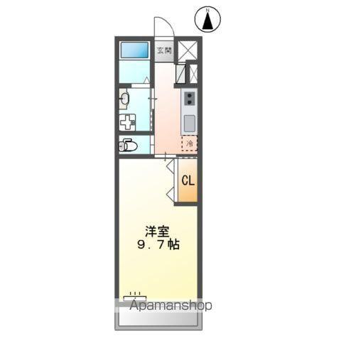 ウィング(1K/2階)の間取り写真