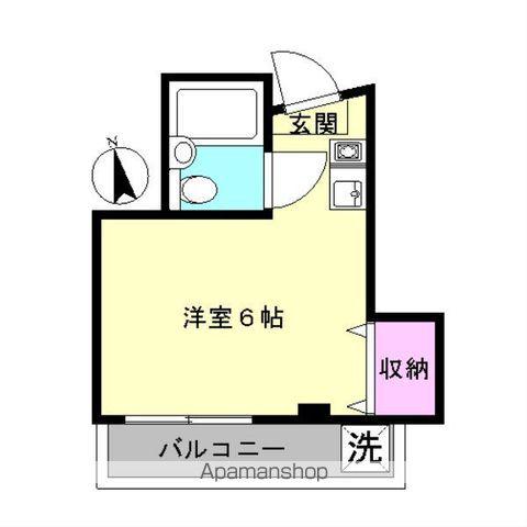 メゾン若葉(ワンルーム/2階)の間取り写真