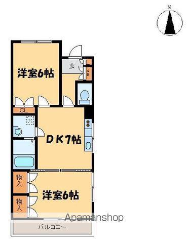 ルミナス出来島(2DK/6階)の間取り写真
