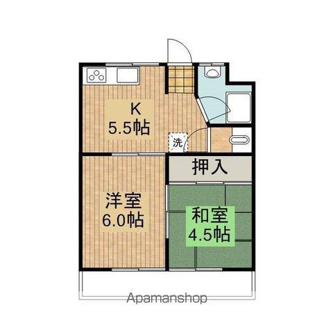 コーポ森山1号(2K/2階)の間取り写真