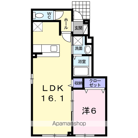 ノース SEE ONE(1LDK/1階)の間取り写真