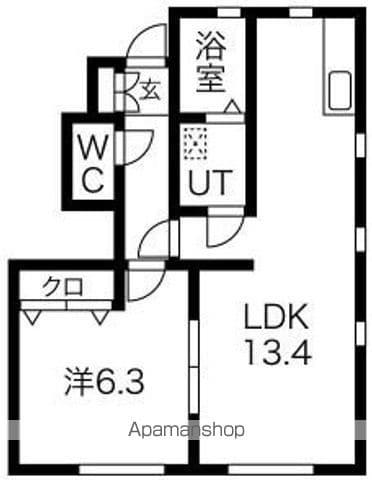 フォレストハウス野間(1LDK/1階)の間取り写真