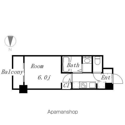 エステムコート名古屋金山ミッドクロス(1K/3階)の間取り写真