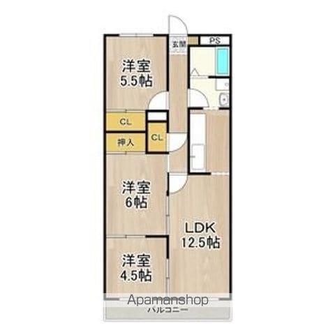 サンコートやしろが丘(3LDK/6階)の間取り写真