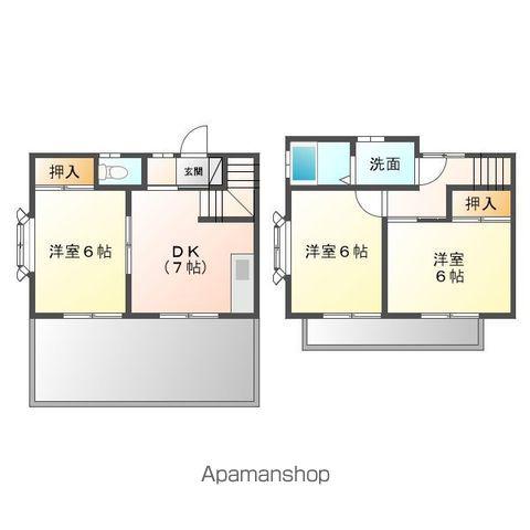 ルーミー牛久12号館(3DK/1階)の間取り写真