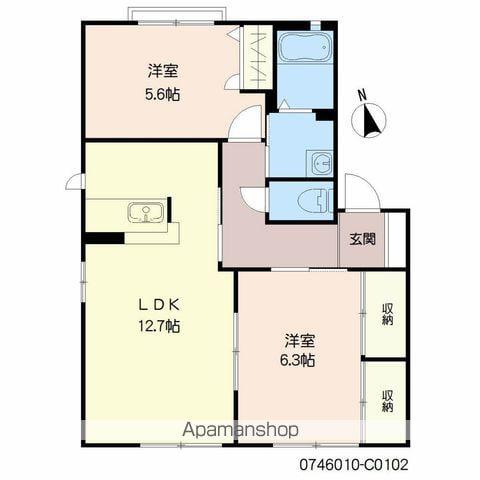 シャーメゾン棚林C(2LDK/1階)の間取り写真