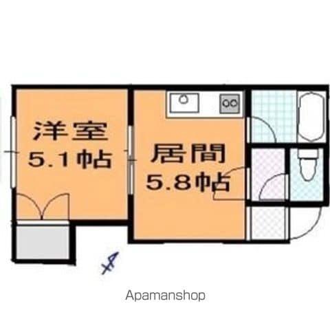 コーポワンウェイ(1DK/2階)の間取り写真