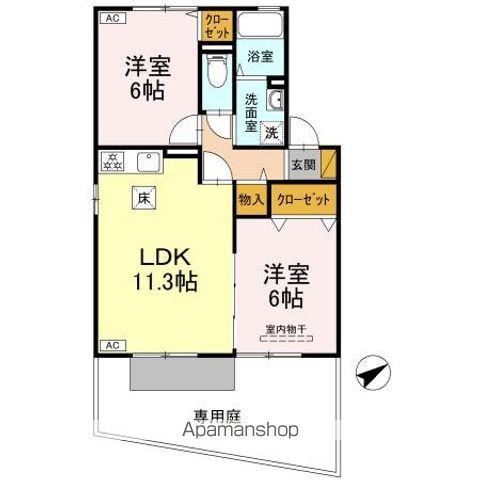 マ・メゾン(2LDK/1階)の間取り写真