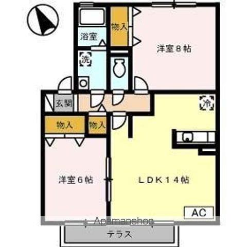クリスタルガーデンIII(2LDK/1階)の間取り写真
