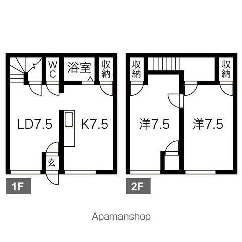 フジコーポ(2LDK/1階)の間取り写真