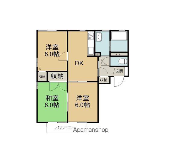 リバティー三津屋(3DK/2階)の間取り写真