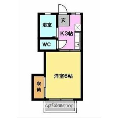 アーバン折立 北棟(1K/2階)の間取り写真