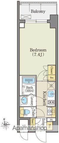 アデグランツ上前津(1K/4階)の間取り写真