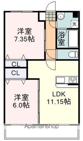 グランメゾン ノス・リオ(2LDK/2階)の間取り写真