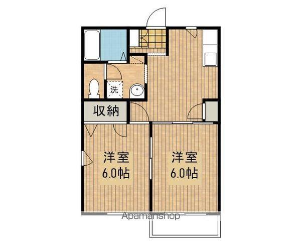 ケイ・川高(2DK/2階)の間取り写真