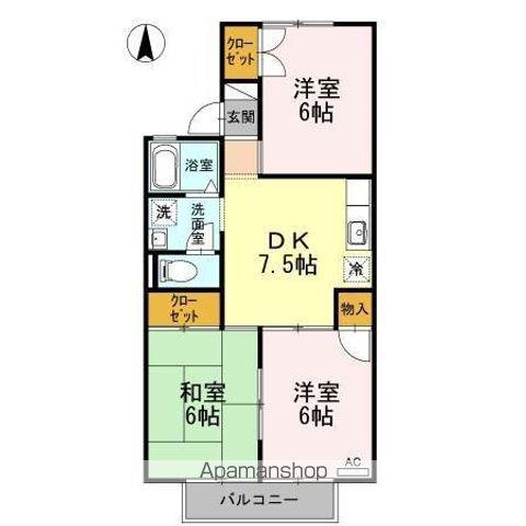 セジュール平田(3DK/2階)の間取り写真