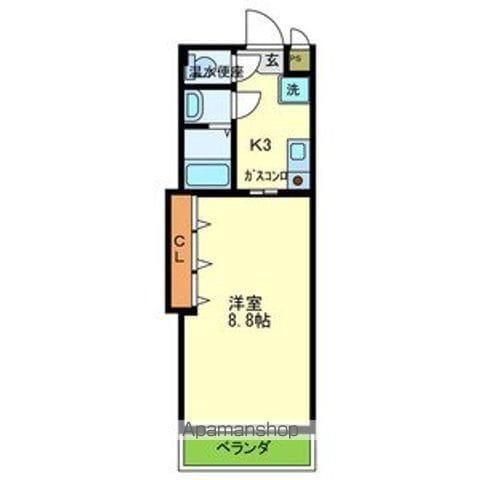 ダイナースコート(1K/4階)の間取り写真