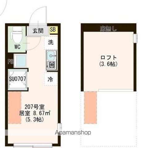 AVENIR 上石神井(ワンルーム/2階)の間取り写真