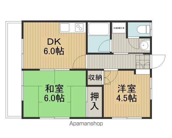 コーポ深沢(2DK/2階)の間取り写真