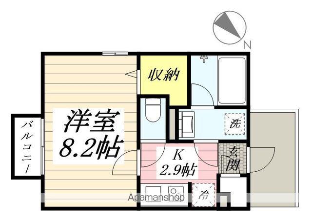 プラウド緑ヶ丘(1K/2階)の間取り写真