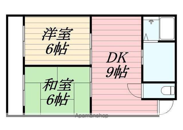 ハイツソレイユ(2DK/2階)の間取り写真