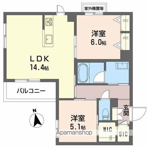 プレミアス鳳2(2LDK/3階)の間取り写真