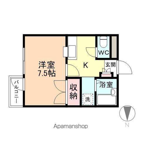 ムーブルミウラ(1K/3階)の間取り写真