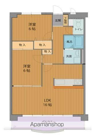 ブラウニィヒル(2LDK/3階)の間取り写真
