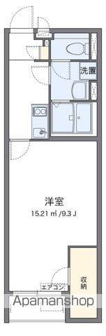クレイノ岡山Ⅱ(1K/2階)の間取り写真