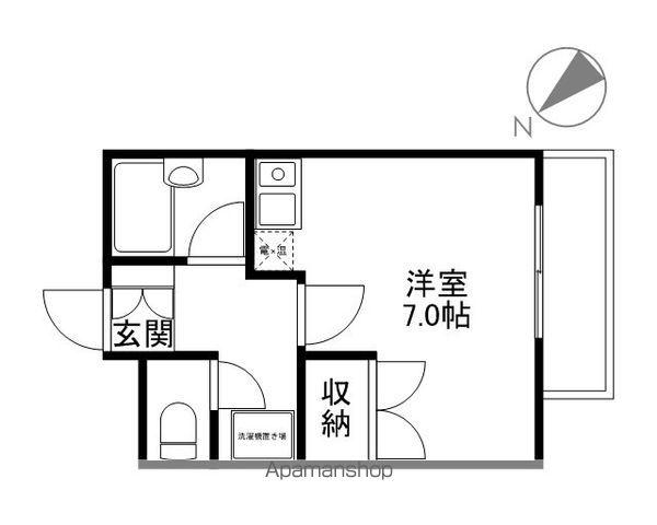 ウエストマーシュ(ワンルーム/3階)の間取り写真