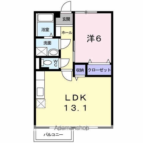 クレスト(1LDK/2階)の間取り写真