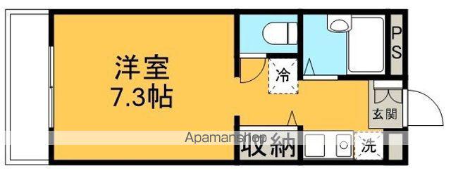 池ノ谷ハイツ(ワンルーム/2階)の間取り写真